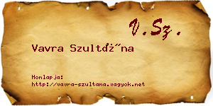 Vavra Szultána névjegykártya